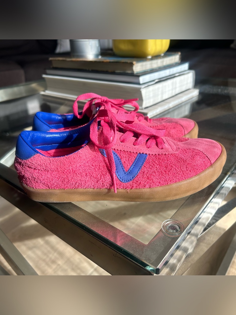 Women’s Vans Sport Low Bambino Honeysuckle Suede Leather Sneakers - Picture 3 of 8